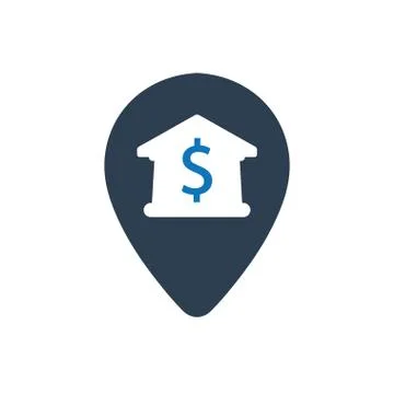 Bank Location Icon Stock Illustration