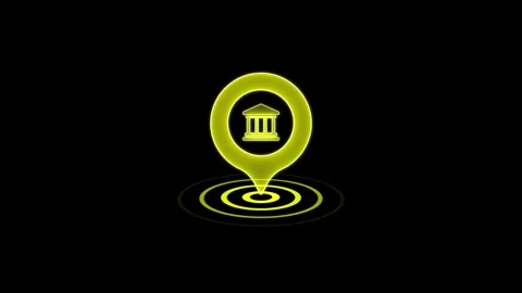 Bank location icon .Map pin location icons . Stock Footage 304189980