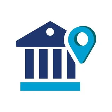 Bank Location Icon vector Illustration Stock Illustration