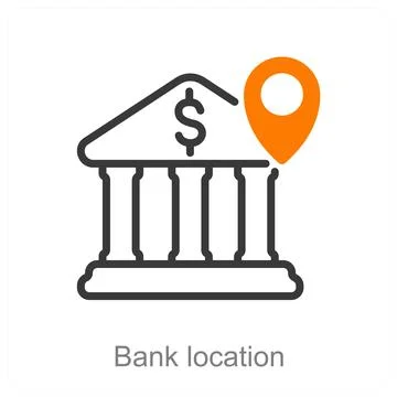 Bank location Stock Illustration