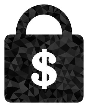 Bank Lock Polygonal Icon Stock Illustration