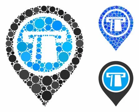 Bank machine pointer Mosaic Icon of Circle Dots Stock Illustration