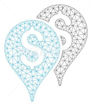 Bank Map Markers Vector Mesh Network Model: Royalty Free #108925550