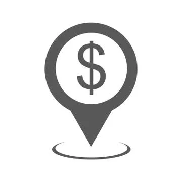 Bank map pointer icon  simple Stock Illustration