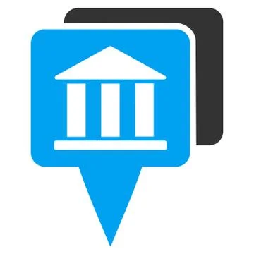Bank Map Pointers Flat Vector Icon Stock Illustration