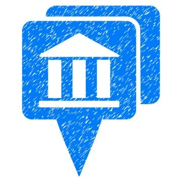 Bank Map Pointers Grunge Icon Stock Illustration