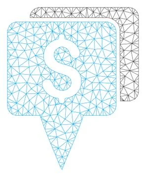 Bank Map Pointers Vector Mesh Wire Frame Model 스톡 일러스트