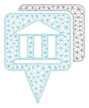 Bank Map Pointers Vector Mesh 2D Model Stock Illustration