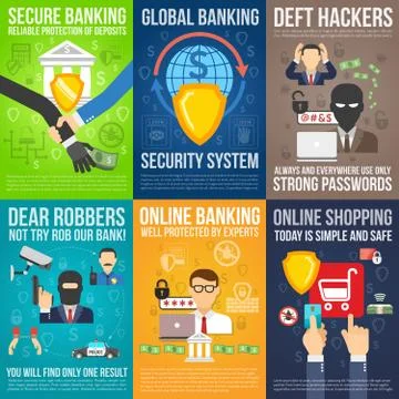 Bank Mini Poster Set Illustration
