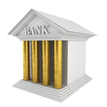 Bank model. stack of coins instead of columns Stock Illustration