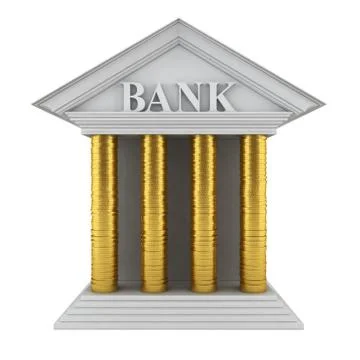 Bank model. stack of coins instead of columns Stock Illustration