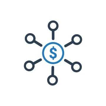Bank Network Icon Stock Illustration
