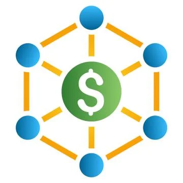 Bank Network Nodes Gradient Vector Icon Stock Illustration