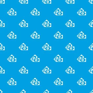 Bank note pattern seamless blue Illustrazione stock