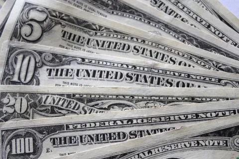 Bank notes of the american dollars Stock Photos