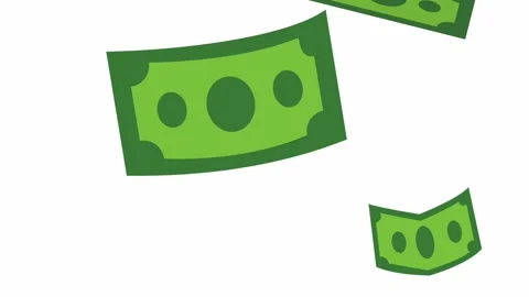 Bank notes Falling on white screen or chroma key. Stock Footage 250220581