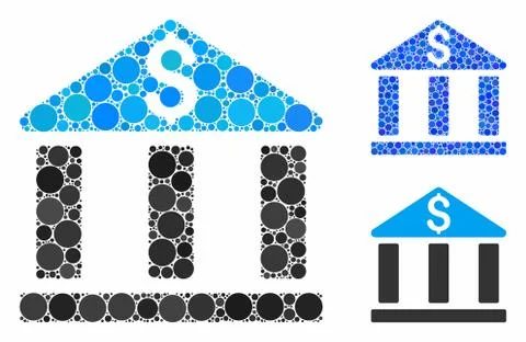 Bank office building Composition Icon of Circles Ilustración de archivo