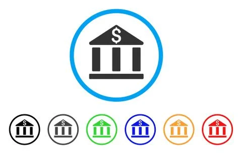 Bank Office Building Rounded Icon Ilustración de archivo