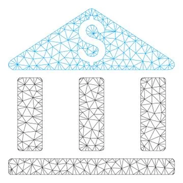 Bank Office Building Vector Mesh Network Model Ilustración de archivo