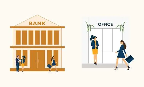 Bank office Stock Illustration