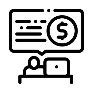 Bank office worker icon vector outline illustration Stock Illustration