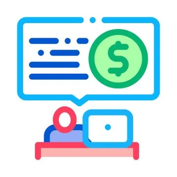 Bank office worker icon vector outline illustration Stock-Illustration