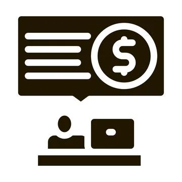 Bank office worker icon Vector Glyph Illustration Stock-Illustration