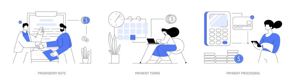Bank operations abstract concept vector illustrations. Stock Illustration