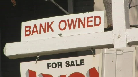 Bank owned sign Stock Footage
