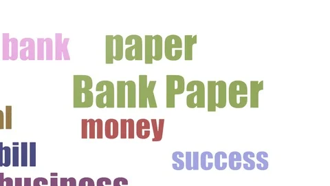 Bank Paper Tagcloud Animated On White Background Stock Footage 107231744