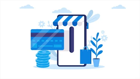 Bank Payment With Card Stock Footage 283884495