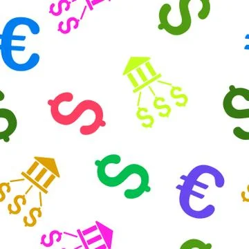 Bank Payments Flat Vector Seamless Pattern Illustrazione stock
