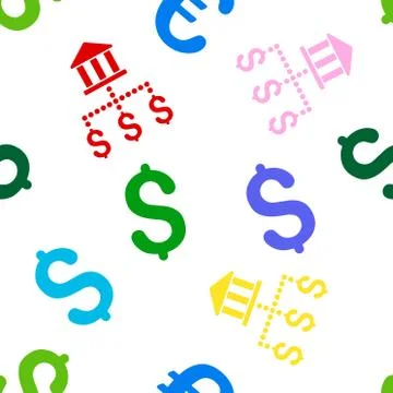 Bank Payments Flat Vector Seamless Pattern Illustrazione stock