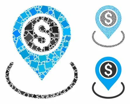 Bank place Mosaic Icon of Bumpy Pieces Illustrazione stock