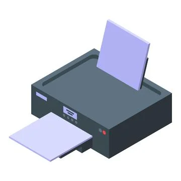 Bank printer icon isometric vector. Office desk Stock Illustration