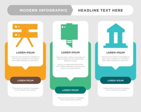 Bank, Printer, Server infographic イラスト素材