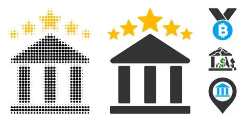 Bank Rating Halftone and Solid Icon Stockillustratie
