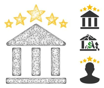 Bank Rating Polygonal Web Vector Mesh Illustration Ilustración de archivo
