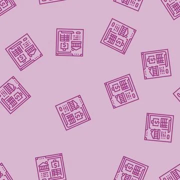 Bank reconciliation line seamless pattern Stock Illustration