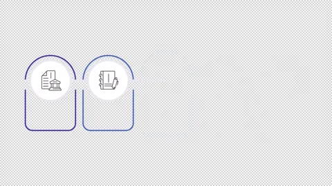 Bank reconciliation multicolor rounded linear infographics animation Stock Footage 333748362