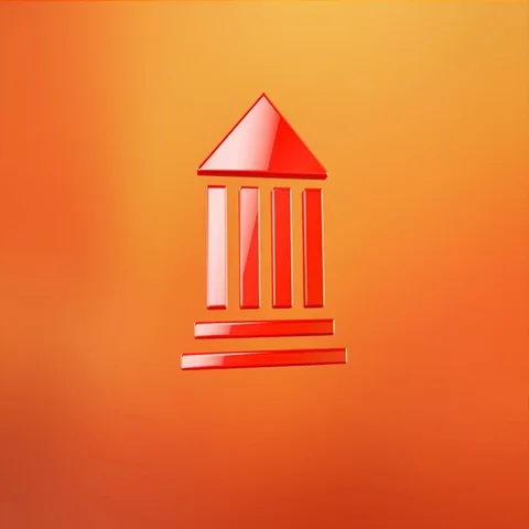 Bank Red 3d Icon Stock Footage 69723637
