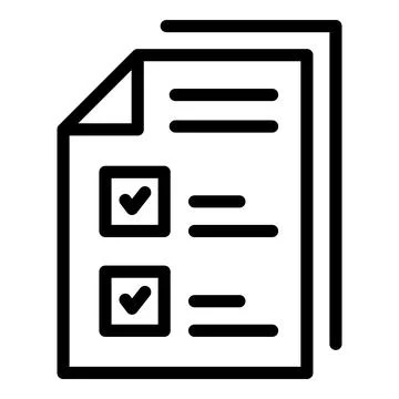Bank reserves document icon, outline style Stockillustratie