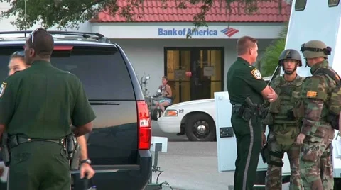 Bank robbery/bomb scare #1 Stock Footage