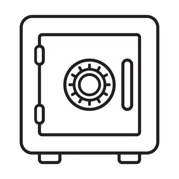 Bank safe box icon vector for graphic design, logo, website, social media, mo Illustration