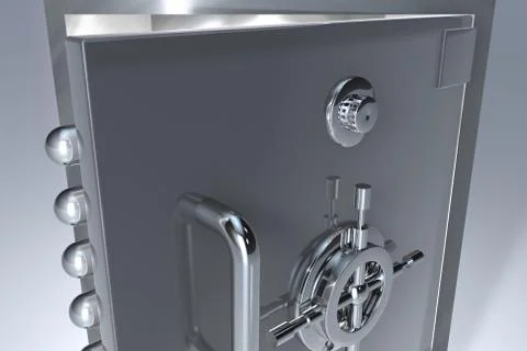 Bank safe close up Иллюстрация