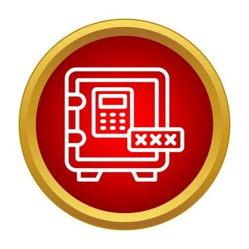 Bank safe with digital lock showing password input Stockillustratie