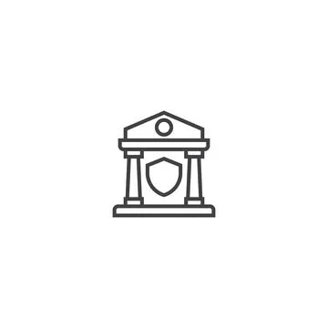 Bank safe line icon. linear style sign for mobile concept and web design. Out Stock Illustration