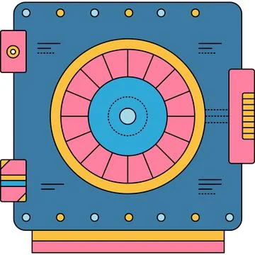 Bank safe lock vector icon money box isolated Illustrazione stock