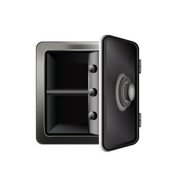Bank Safe Opened And Empty Metallic Tool Vector Stock Illustration