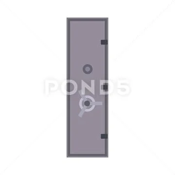 Bank safe vector icon deposit door. Business finance protection metal lock is Stock Illustration